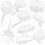 Set of speech and thought bubbles, element for design, vector illustration