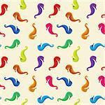 sea horses seamless pattern, abstract texture; vector art illustration