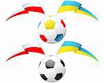 Soccer Ball with Poland and Ukraine flags