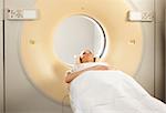 A woman having a CT Scan taken