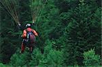 paragliding sport at beautiful nature and extreme scenes and people stunts