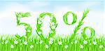 Eco-Style Grass Letters. Fifty percent. Vector version letters is in my gallery.