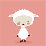 Cute lamb character, vector illustration