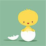 Cute chicken character, vector illustration
