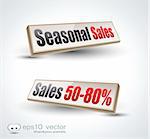 Seasonal Sales Box Panel: 3D icons with shadows