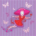 Cute cartoon fairy with a magic wand