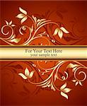 Golden floral background for design. Vector