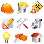 Set of 9 construction and building icons.