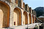 Historic Bellapais Abbey in Kyrenia, Northern Cyprus.Original construction was built between 1198-1205, it is the most beautiful Gothic building in the Near East.