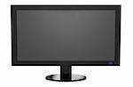 High quality 3d image of an isolated widescreen TV with clipping path