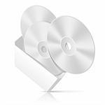 Software CD box with disks template. Vector Illustration (EPS 8.0)