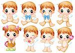 Cute cartoon design elements set - angel