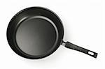 New frying pan on a white background