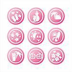 set of 9 pink  summer vacation signs