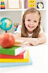 Ready to learn - back to school concept with smiling little girl