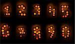 Candles numbers. Background.