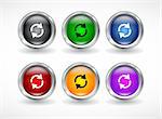 Color metal buttons for web. Vector illustration.