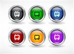 Color metal buttons for web. Vector illustration.