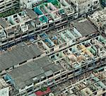 effects of natural disaster in a residential area of the city - top view