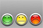 poll or customer satisfaction survey concept with smilie button
