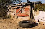 A typical shanty home in a South Africa township that is representative of the housing found in the informal settlements that are located around the edges of many cities throughout the country.