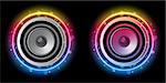 Vector - Disco Speaker with Neon Rainbow Circle