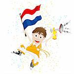 Vector - Dutch Sport Fan with Flag and Horn