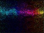 Multicolor abstract lights disco background. Square pixel mosaic vector