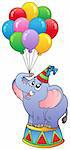 Circus elephant with balloons 1 - vector illustration.
