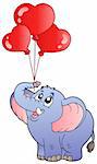 Circus elephant with balloons 2 - vector illustration.