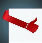 thumb up tag in red color Vector illustration