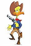 Cartoon cowboy duck