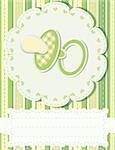 Baby greetings card with green nipple