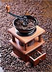 Coffee grinder with coffee beans