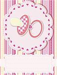 Baby greetings card with pink nipple