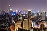 Colorful city night scene with light in Taipei, Taiwan, Asia.