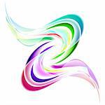 Color abstract wavy lines on white background