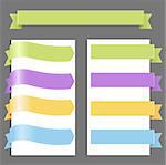 Set Pastel Ribbons, Vector Illustration