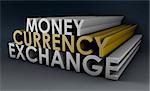 Currency Exchange as a Concept in 3d