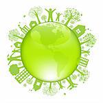Earth Day Concept, Isolated On White Background, Vector Illustration