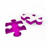 3d puzzle purple white success connection piece business