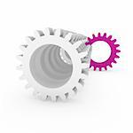 3d gear purple pink machine business technology engine