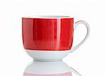 Cool Red tea cup over white background