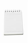 Open blank mini note book on white background