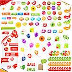 Big Collection Of Sale Elements, Isolated On White Background, Vector Illustration