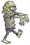 Cartoon of a green zombie hand coming out of the earth