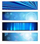 Set of abstract banners. Blue Design.