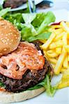 burger - American burger with fresh salad