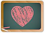 Vector - Blackboard with Heart  written with Chalk