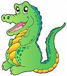 Cartoon standing crocodile - vector illustration.